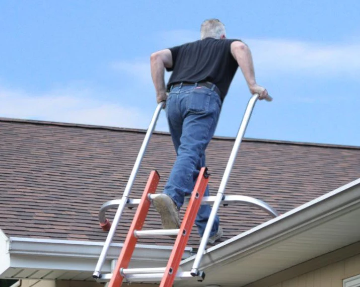 ladder safety rails for DIY roofing projects