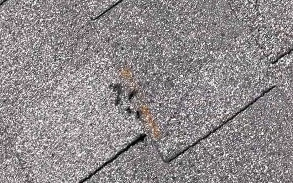 visible hole on new shingle installation in baton rouge