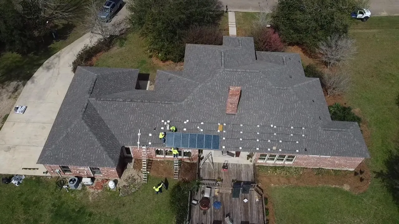 better built contractors john marino residence drone view with solar panels
