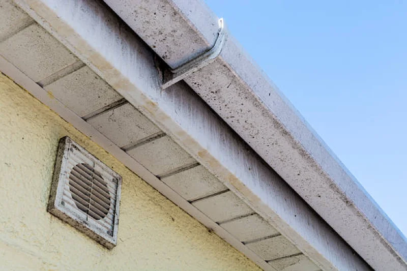 dirty guttering and air vent from lack of maintenance